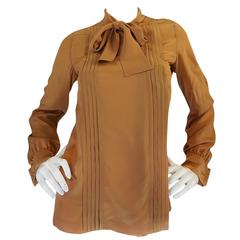 1970s Chanel Numbered True Haute Couture Silk Top 1