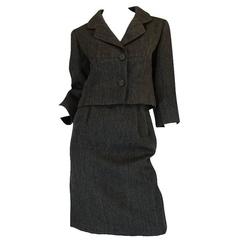 1958 Balenciaga Numbered True Haute Couture Grey Suit 3