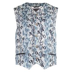 Vintage 1990s Gianni Versace Men's Snakeskin Print Waistcoat Made in Italy 6