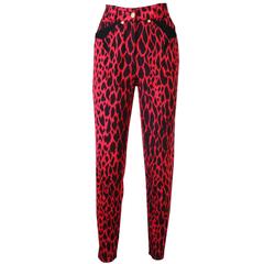 Gianni Versace red animal print cigarette pants, Spring - Summer 1992