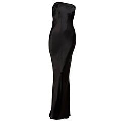 Black J. Mendel Strapless Gown