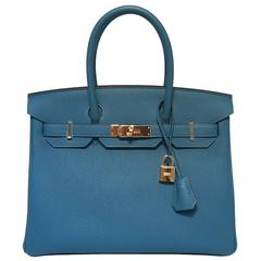 NEU 2016 Hermes Colvert Blau 30cm Togo Birkin Tasche Neue Farbe