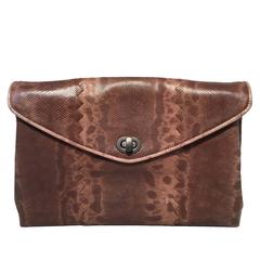 Bottega Veneta Brown Lizard Leather Clutch 7