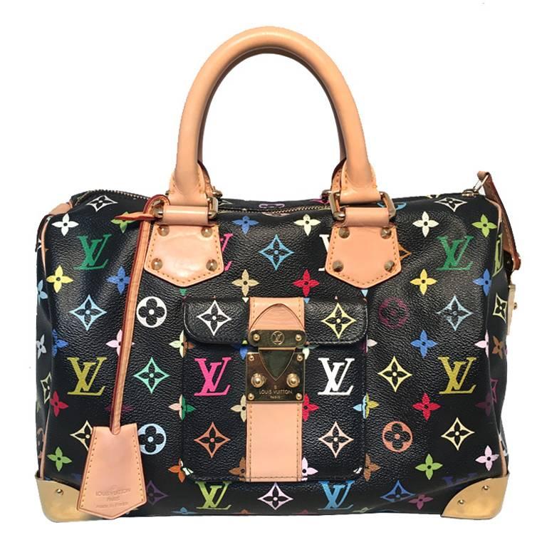 Louis Vuitton Limited Edition Black Monogram Murkami Speedy Bag