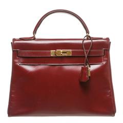 Hermes Gold Swift Leather 28cm Kelly Handbag GHW For Sale at 1stdibs