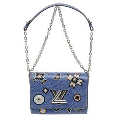 Louis Vuitton Blue Multicolor Epi Leather Twist MM Azteque Flap Shoulder Handbag