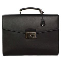 Prada Black Saffiano Leather Briefcase SHW