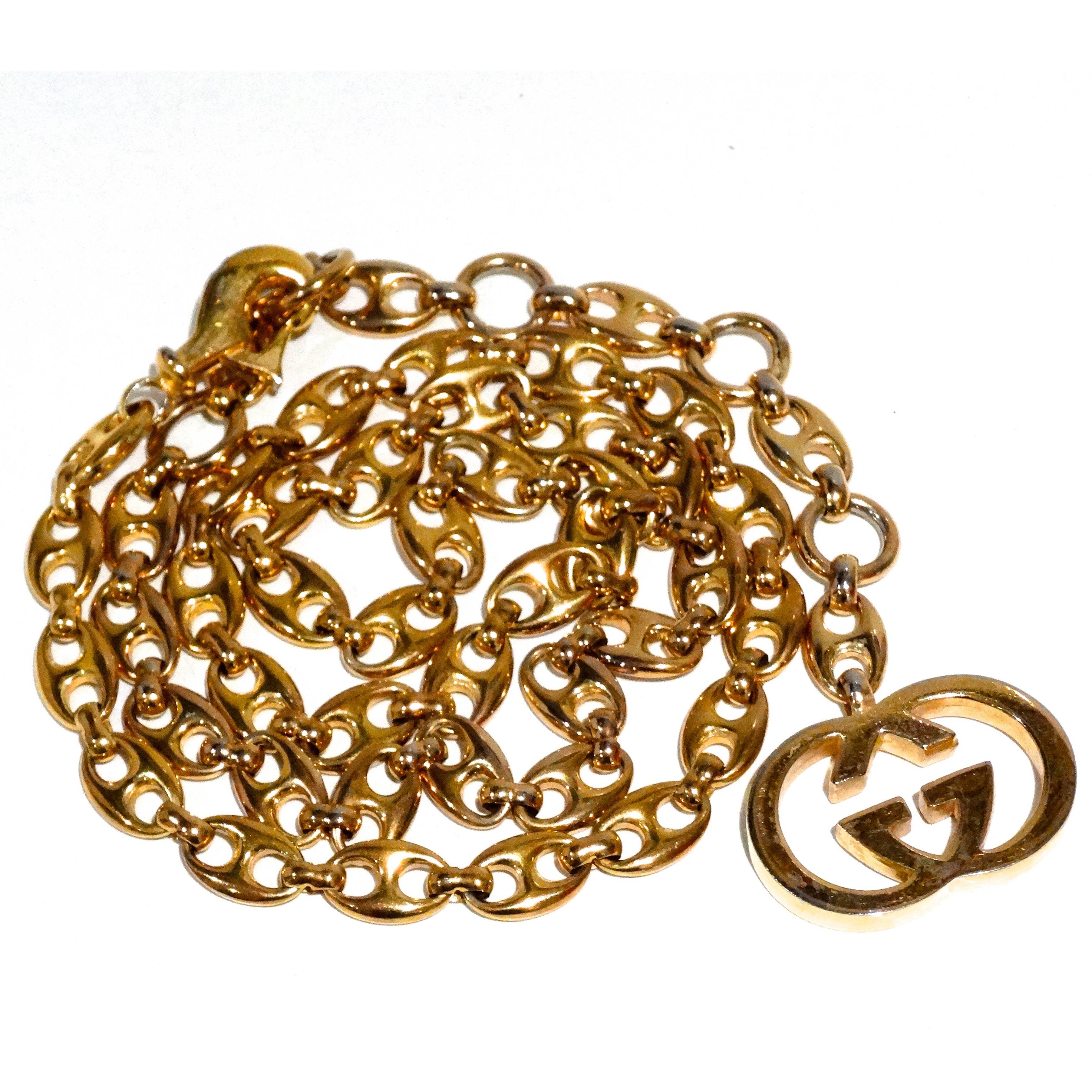 1970s Gucci Anchor Link Pendent Necklace