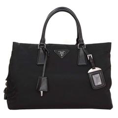 Prada BN2300 Black Nylon Tote Crossbody Bag SHW