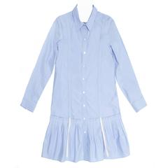 Louis Vuitton Sky Blue Pleated Shirt Dress