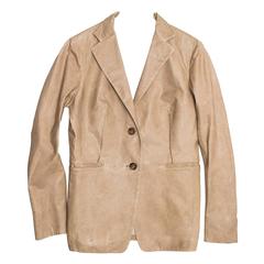 Jil Sander Sand Leather Blazer 9