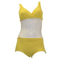 1960s Rose Marie Reid Yellow Two Piece Bathing Suit