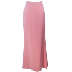 Vintage YVES SAINT LAURENT 1980's Pink Full Length Skirt Size 38