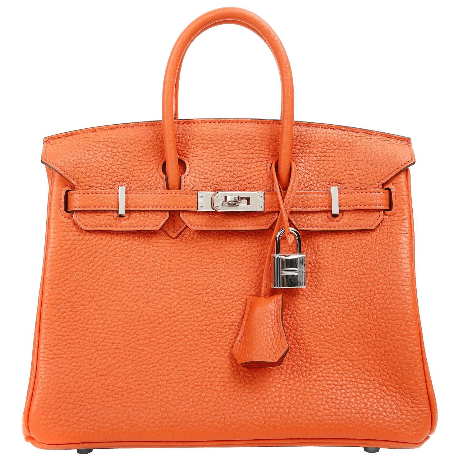 Hermès Poppy Togo Birkin Bag- 25 cm with Palladium For Sale