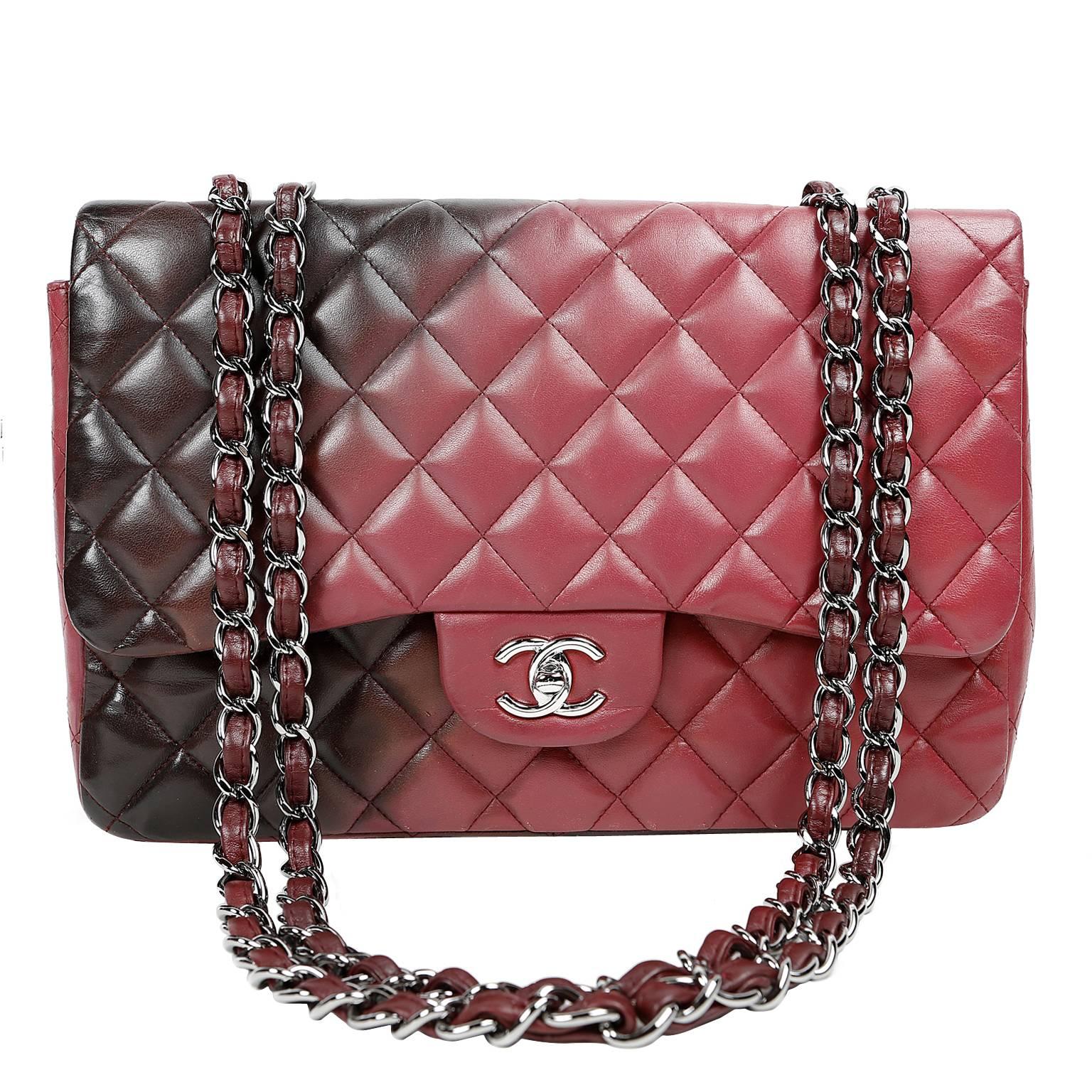 Chanel Bordeaux Degrade Jumbo Classic Flap Bag