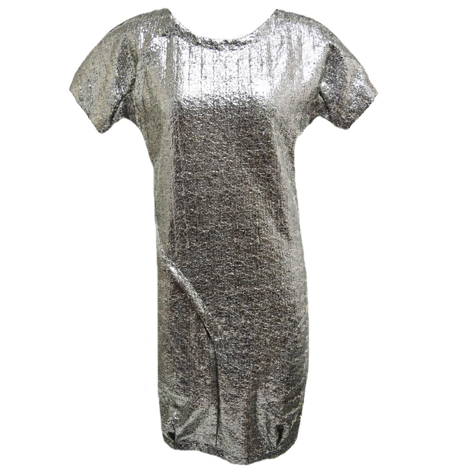 Brian Reyes Metalic Geometric Futuristic Dress For Sale