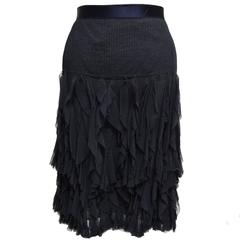 Oscar de la Renta Black Laser Skirt