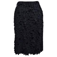 Carolina Herrera Black stripped patch Pencil Skirt