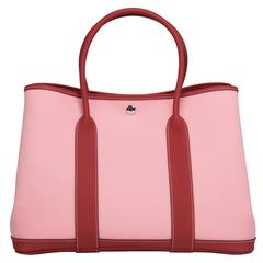 Hermes Rose Sakura Canvas Garden Party GM