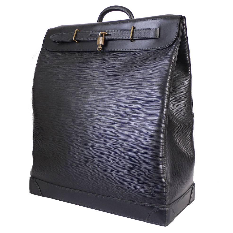 Louis Vuitton Black Epi Steamer 45 Travel Bag 1990s For Sale at 1stdibs