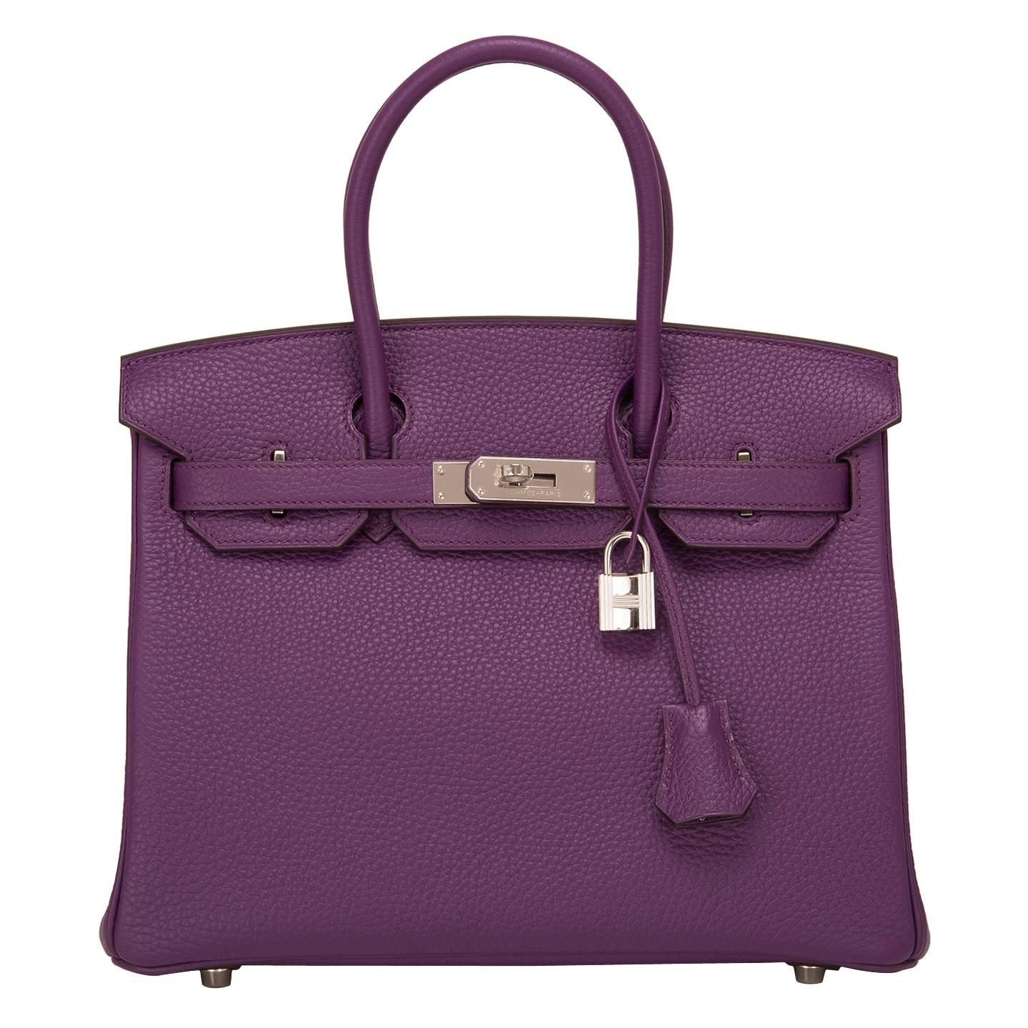 Hermes Ultraviolet Togo Birkin 30cm Palladium Hardware