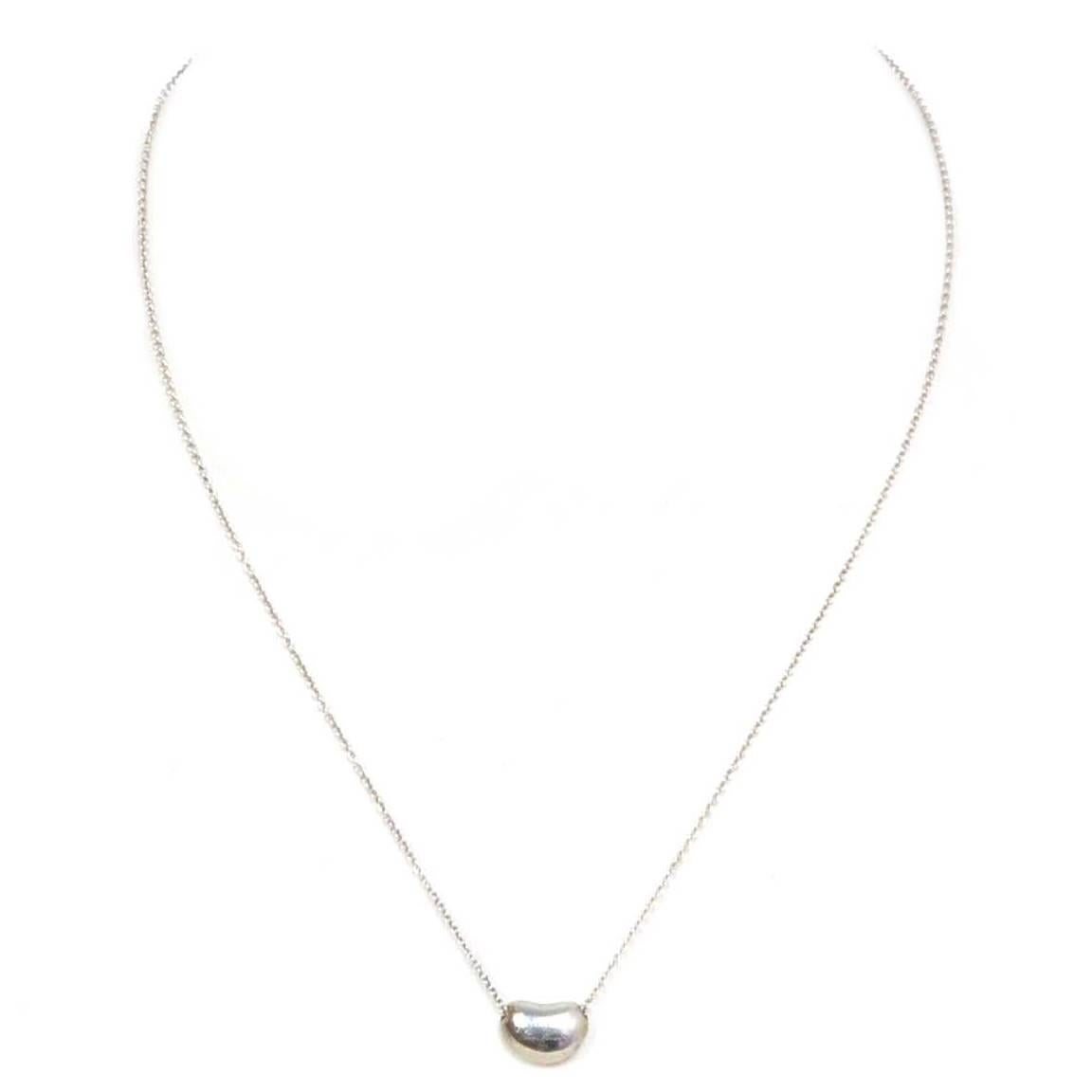 Tiffany & Co Sterling Silver Elsa Peretti Bean Necklace