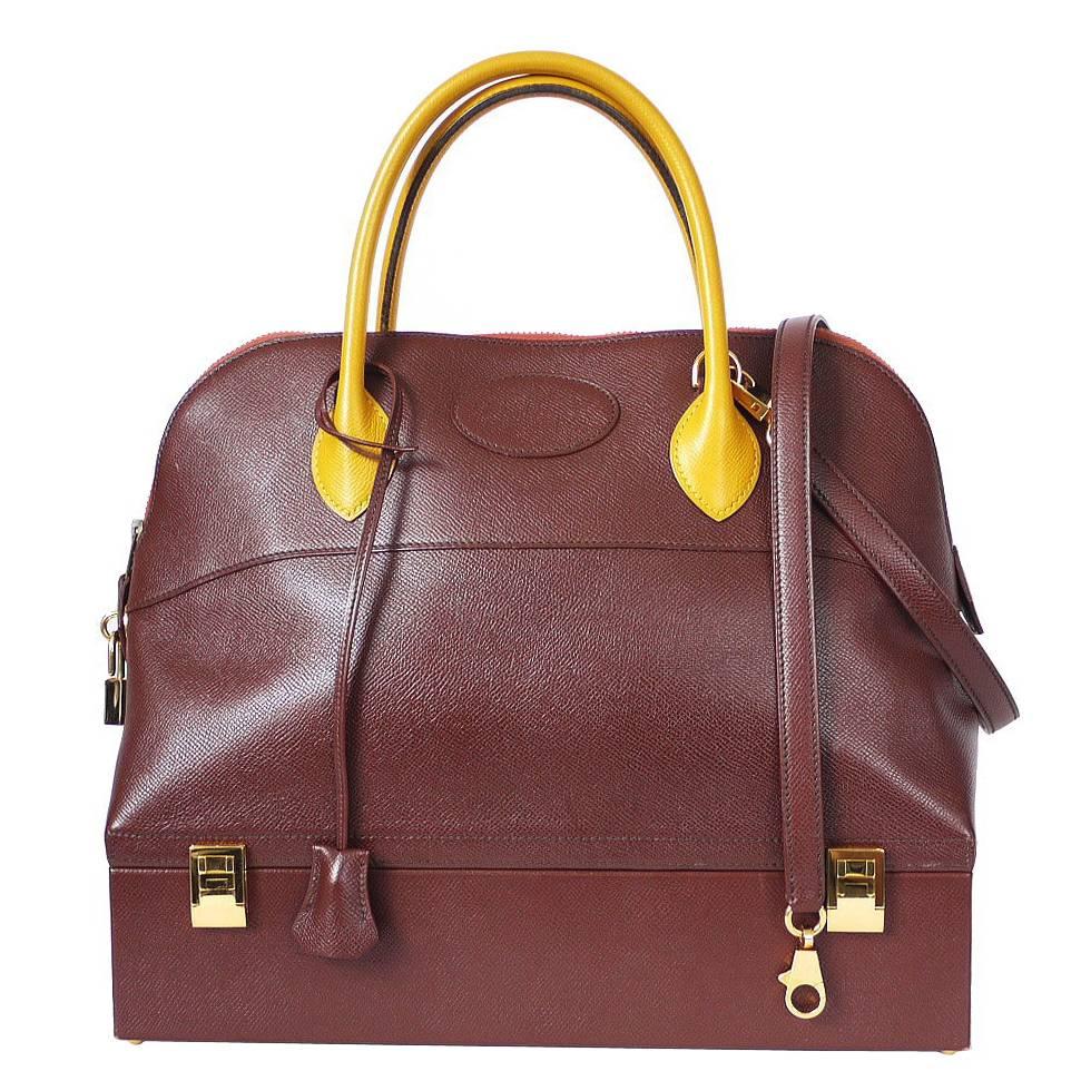 Hermes Bicolor Couchevel Macpherson Handbag For Sale