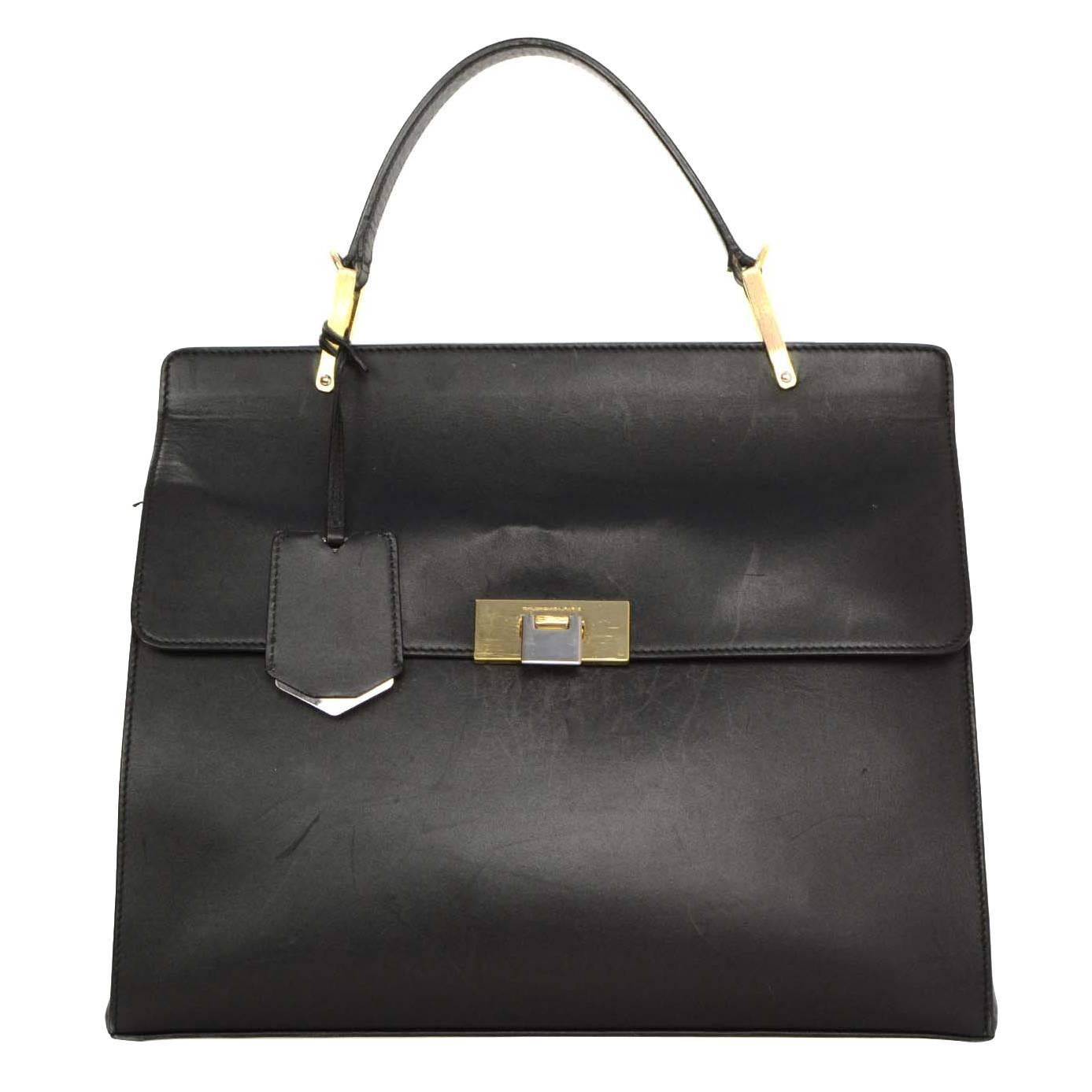 Balenciaga Black Calfskin Leather Le Dix Cartable M Satchel Bag GHW