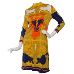 1970s Lanvin Printed Summer Dress