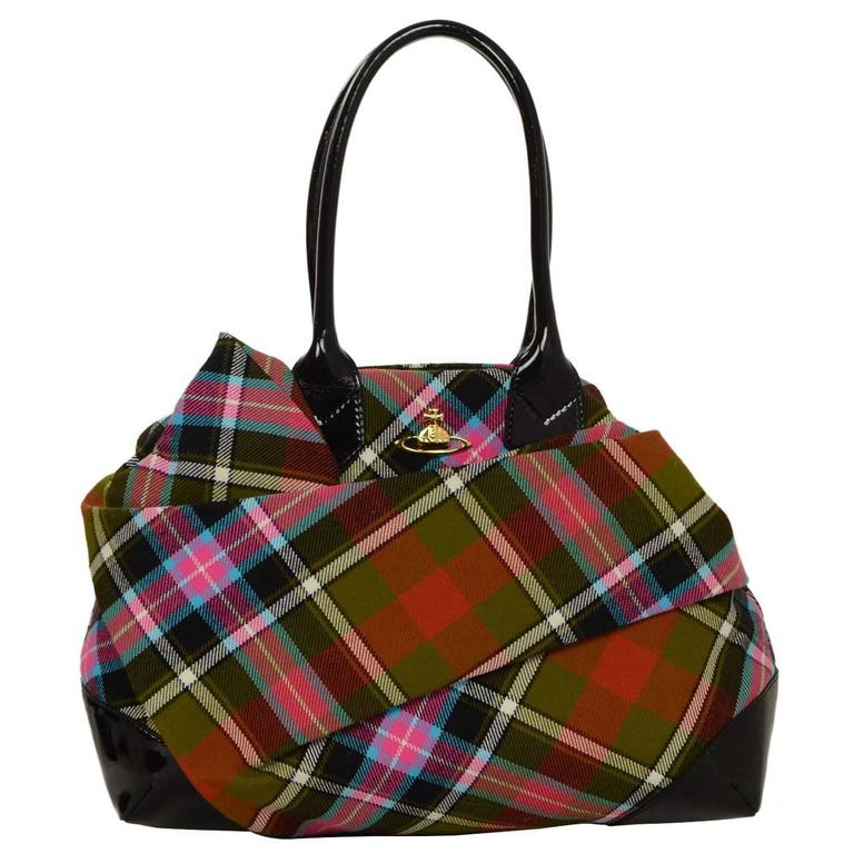 Vivienne Westwood Plaid Bedrock Tartan Shoulder Bag GHW For Sale at