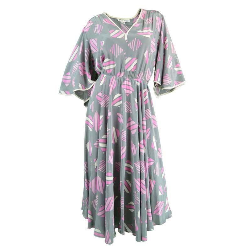 1980s Balenciaga Vintage Floaty Silk Angel Sleeve Dress For Sale at ...
