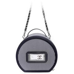 Chanel Navy Striped Hat Box Tote- Cruise 2010 Collection