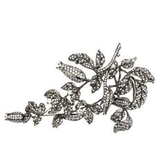 Sensational Tremblant Lily of the Valley Flower Crystal Silver Brooch Pin 9