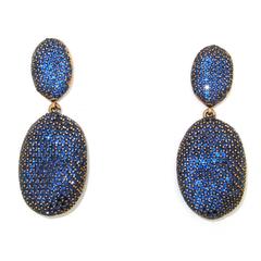 Sapphire Blue Rococo Pebble Earrings by JCM