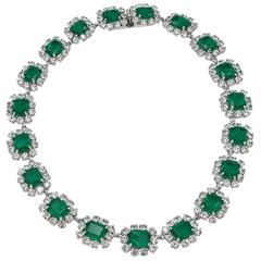Classic Christian Dior 1960s "Emerald and Diamond" Choker