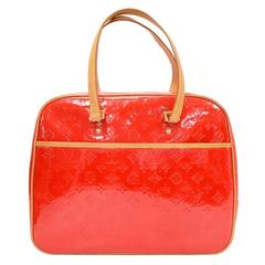 Louis Vuitton Sutton Red Vernis Leather Boston Bag
