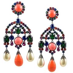 Vintage Fabulous 60s KJL Chandelier Earrings