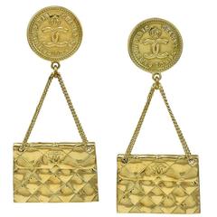 Iconic Chanel Quilted Purse Earrings