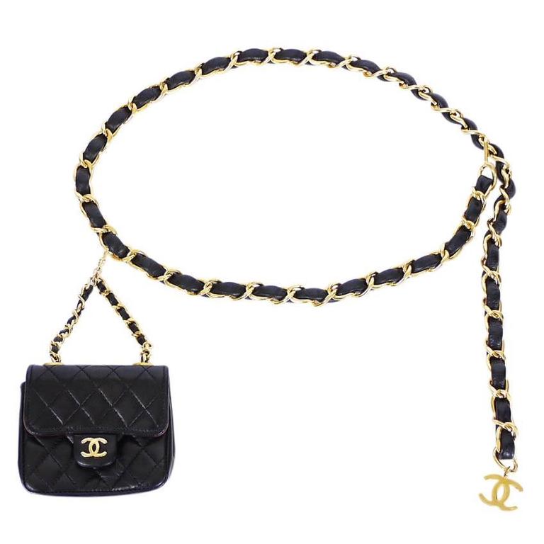 Chanel White Micro Bag Chain Belt For Sale at 1stDibs
