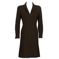 Used Fall 1996 Chanel Brown Wool Coat Dress