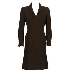 Fall 1996 Chanel Brown Wool Coat Dress 11