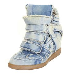 Isabel Marant Blue Denim Bekket Sneakers sz 37