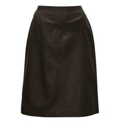 Spring 1999 Chanel Dark Brown Leather Skirt 9