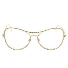 Chanel Light Gold Chain Link Aviator Sunglasses
