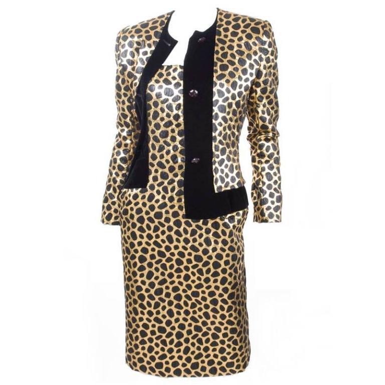 Vintage Jacqueline de Ribes Strapless Cocktail Dress with Jacket in