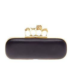 Alexander McQueen Knuckle Box Clutch Leather Long