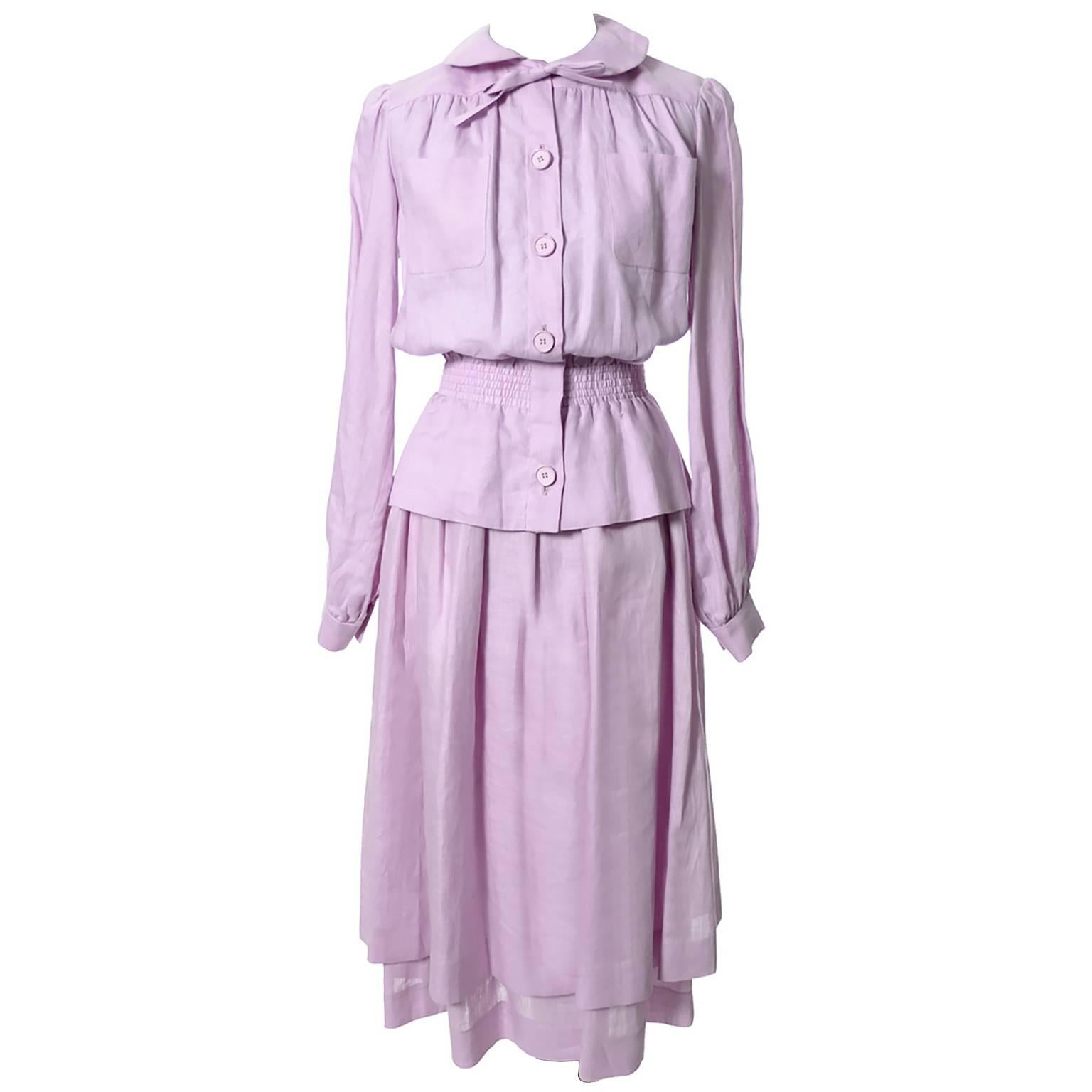 Medium Valentino Studio 1990s Linen Skirt