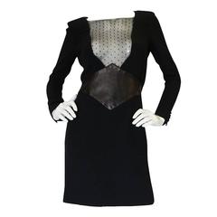 c2014 Hedi Slimane for Saint Laurent Lace & Leather Dress
