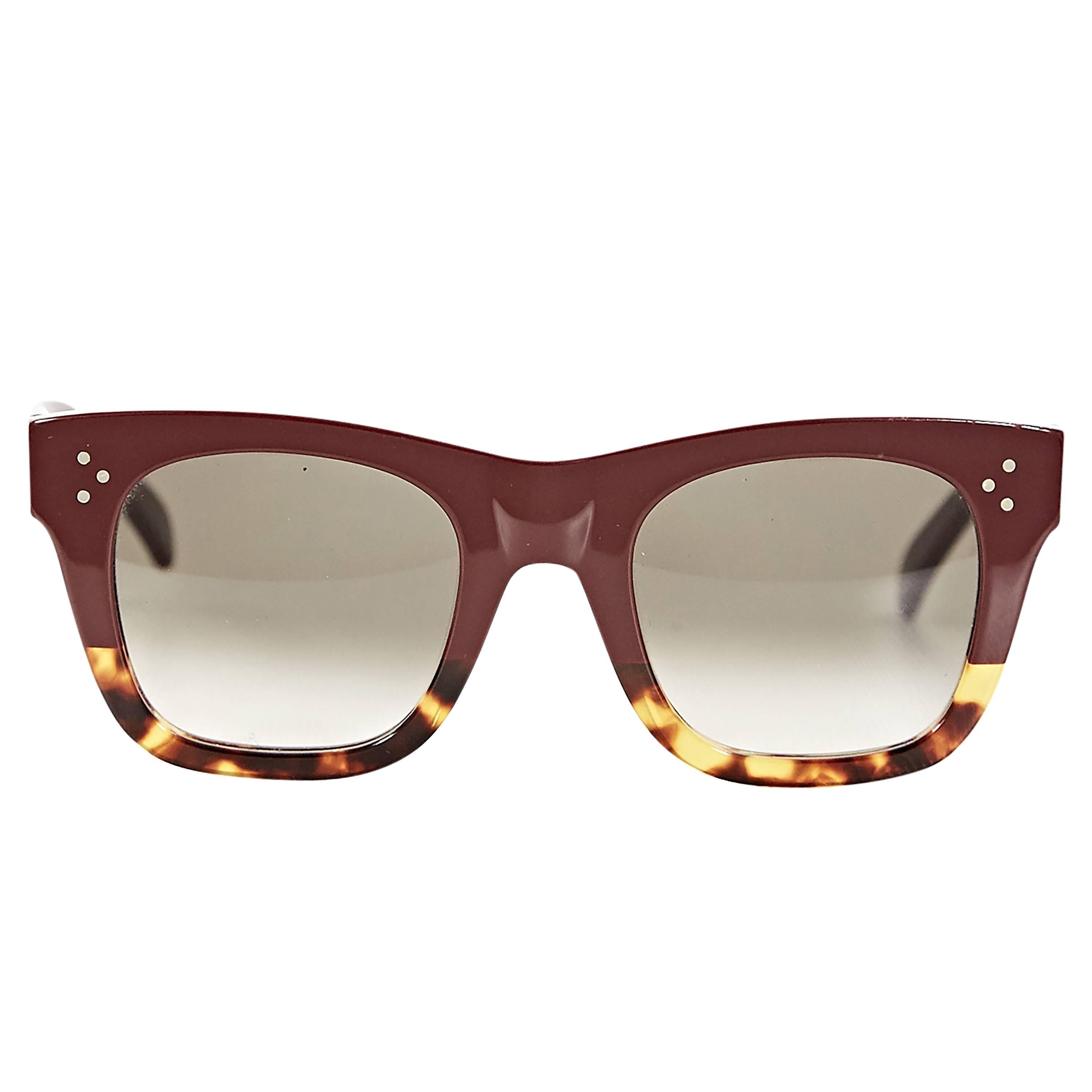 Burgundy & Tortoise Celine Catherine Sunglasses