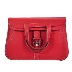 Hermes Halzan Rouge Casque Clemence Bag New P H W